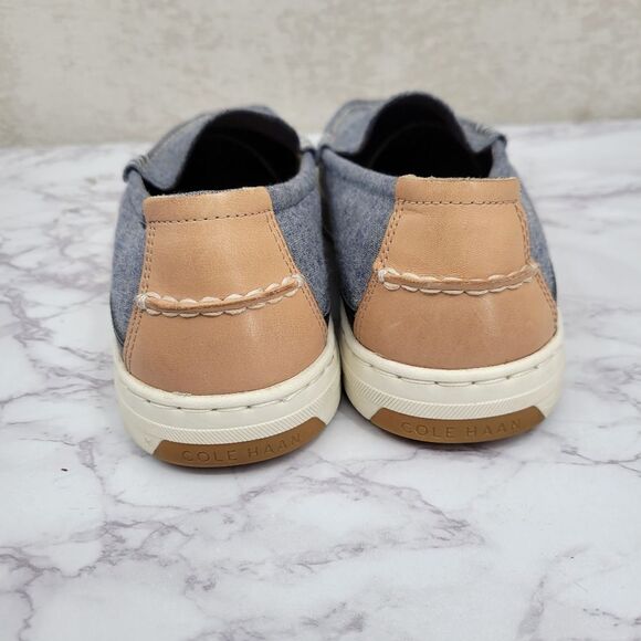 Cole Haan Cloudfeel Weekender Slip-On Canvas Sneakers Blue Chambray - Picture 4 of 9